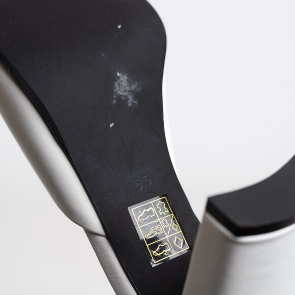 ✨ Jeffrey Campbell Square Toe Sandal Mule Inspired Heels White NEW - Picture 16 of 16